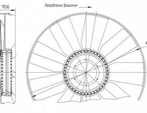 крыльчатка вентилятора с обечайкой (704мм) с плоским диском дв. 740.62, Евро 4