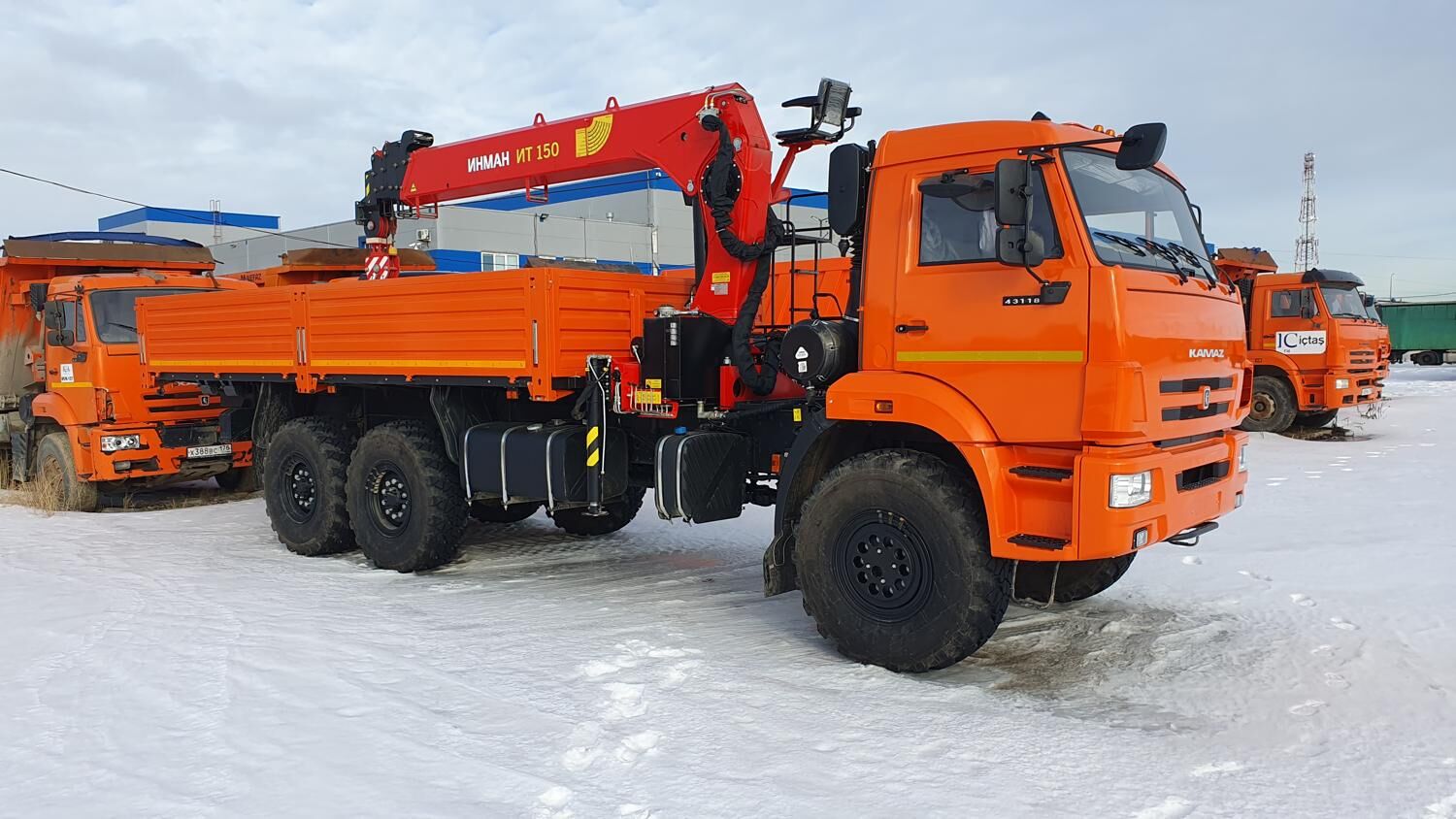 бортовой а/м КАМАЗ 43118-73094-50 с КМУ PALFINGER INMAN ИТ-150 без доп.опор