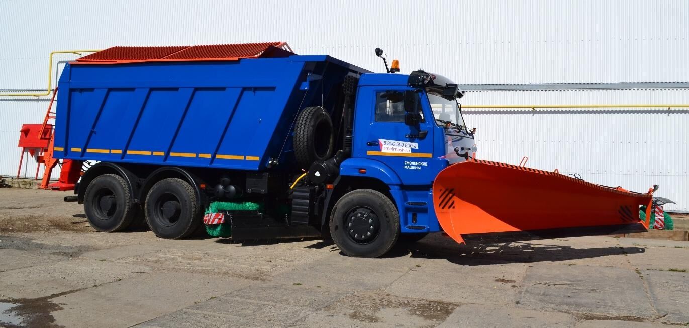 КДМ-7881010 на с.КамАЗ-6520-7915-49 (ПС (сталь, V=10,5 м3), Скоростной отвал, Средняя щетка)
