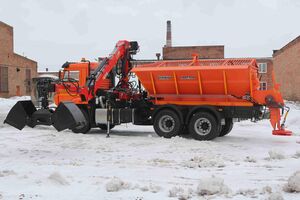 КДМ-650-01 на ш.65115-48 (ГМУ, ПС сталь 09Г2С, V=8 м3, Передний отвал)