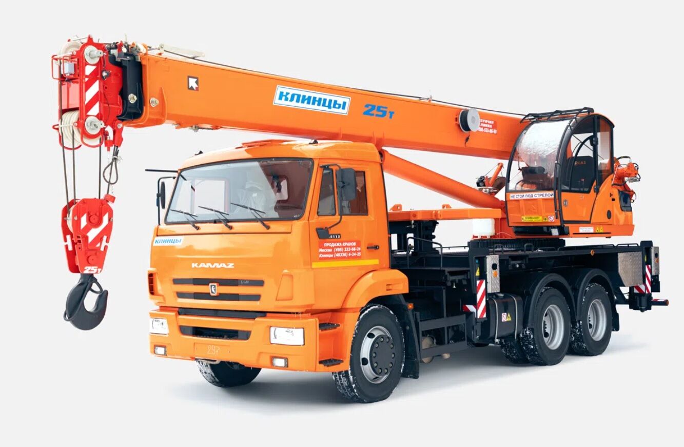 кран автомобильный КЛИНЦЫ КС-55713-1К-1 г/п 25 т, длина стрелы 21 м; на шасси КАМАЗ 65115 6х4