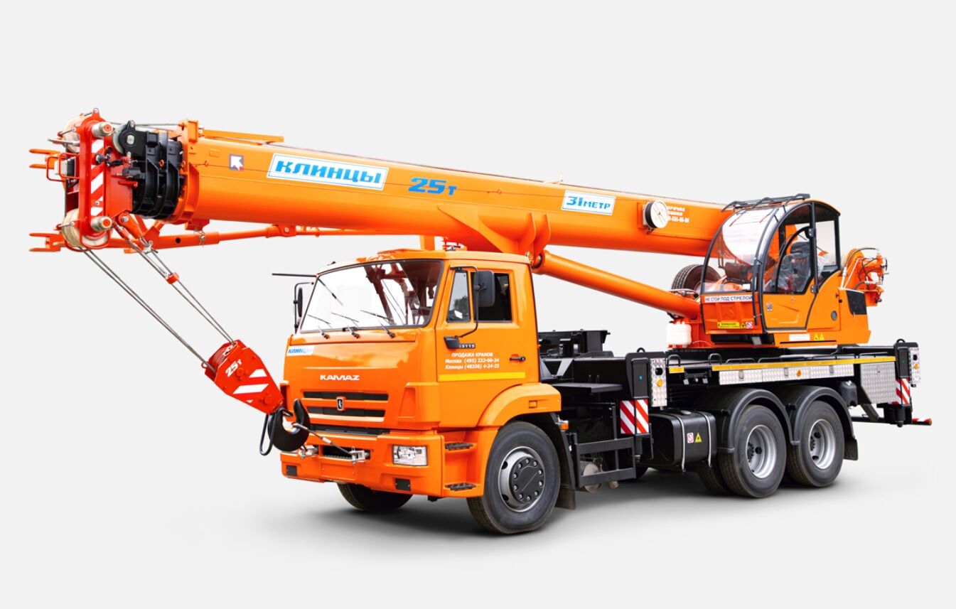 кран автомобильный КЛИНЦЫ КС-55713-1К-4; г/п 25 т, длина стрелы 31 м; шасси 65115 6х4